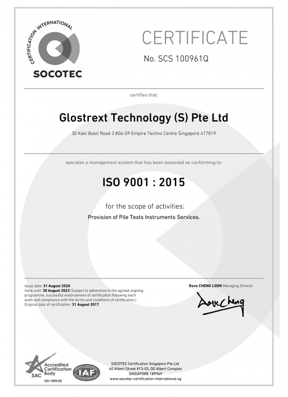 Glostrext Singapore - ISO 9001